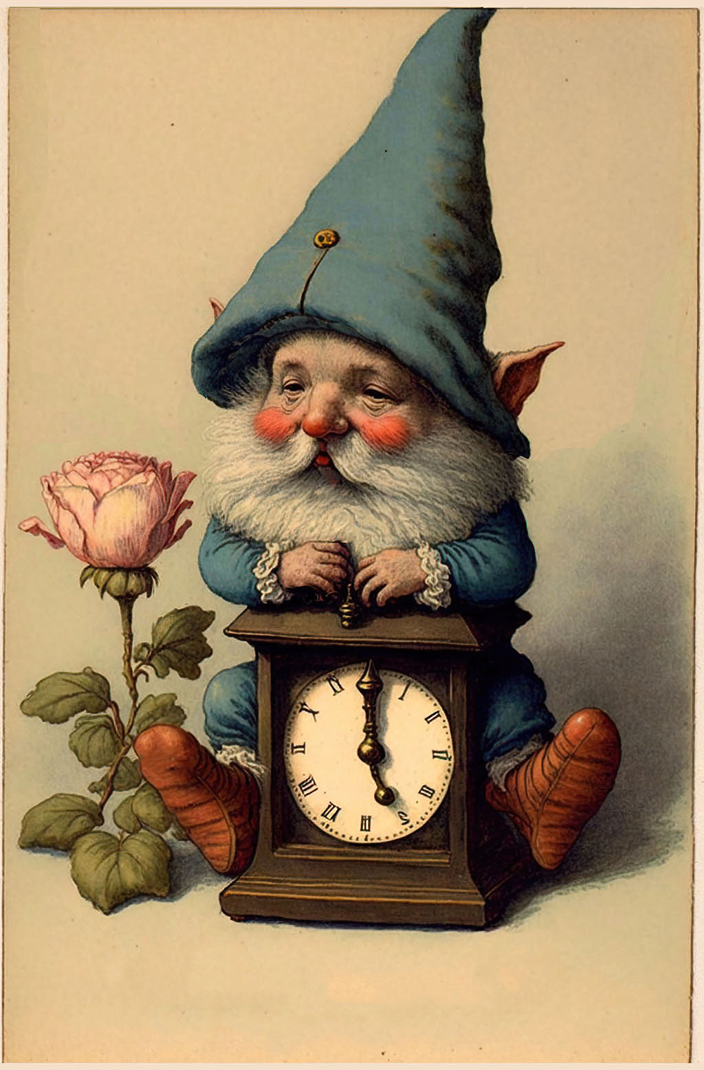 Gnome Clipart with Clock