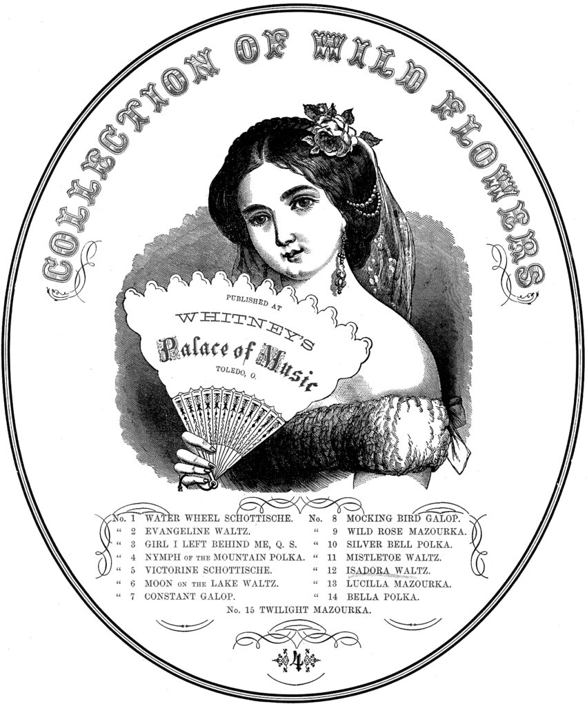 Victorian fan label advertising image