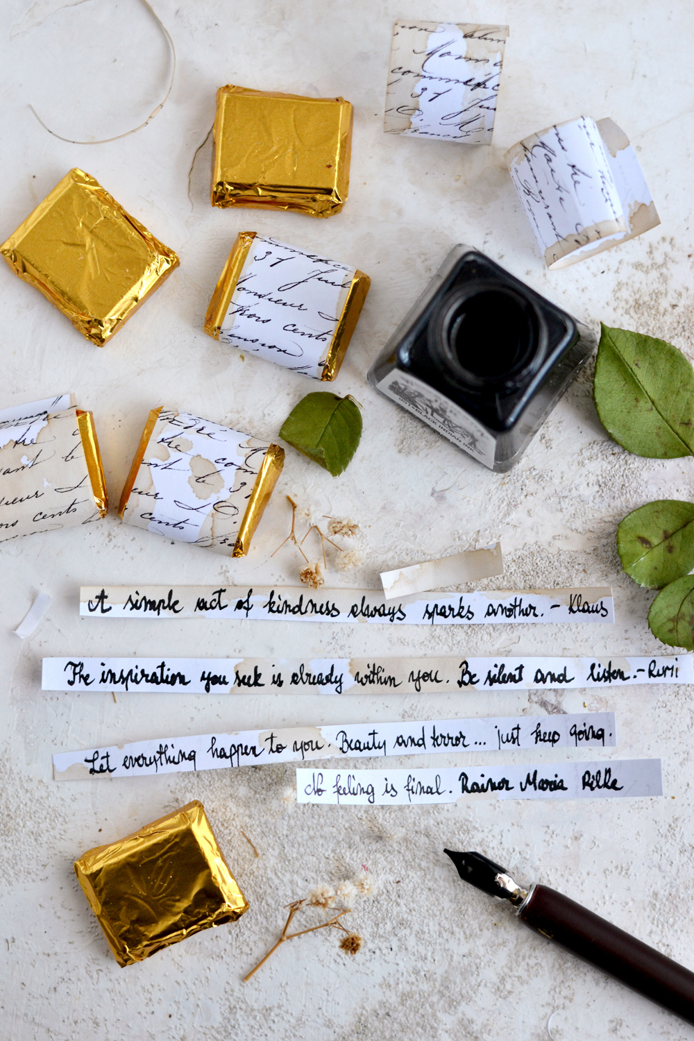 favorite quotes as DIY candy wrapper
