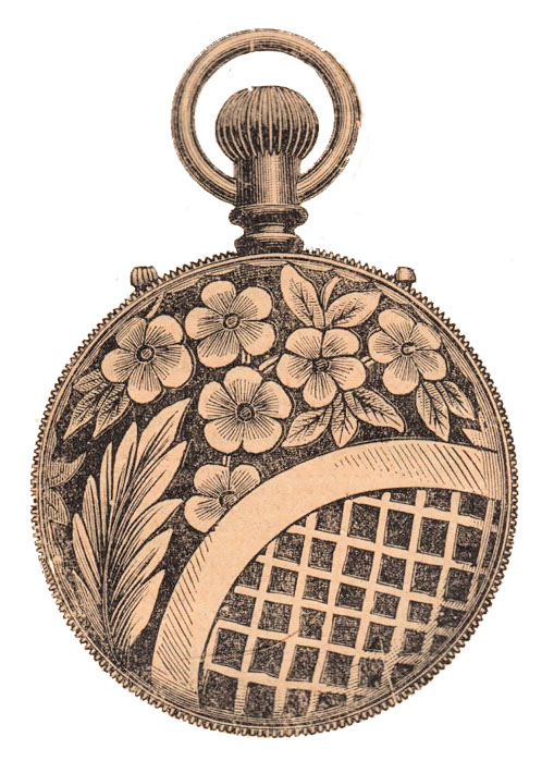 vintage pocket watch drawing