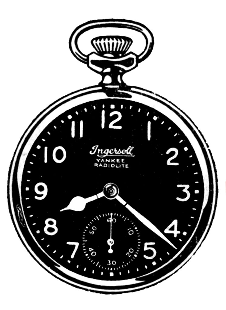 black face pocket watch image