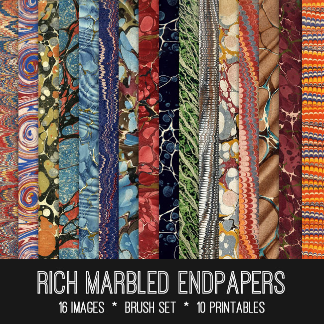 Rich Marbled Endpapers