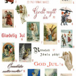 vintage scandinavian Christmas ephemera digital image bundle