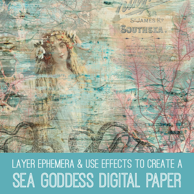 PSE tutorial Sea Goddess Digital Paper