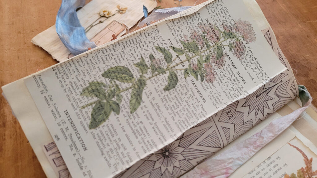 herbs double printed journal page