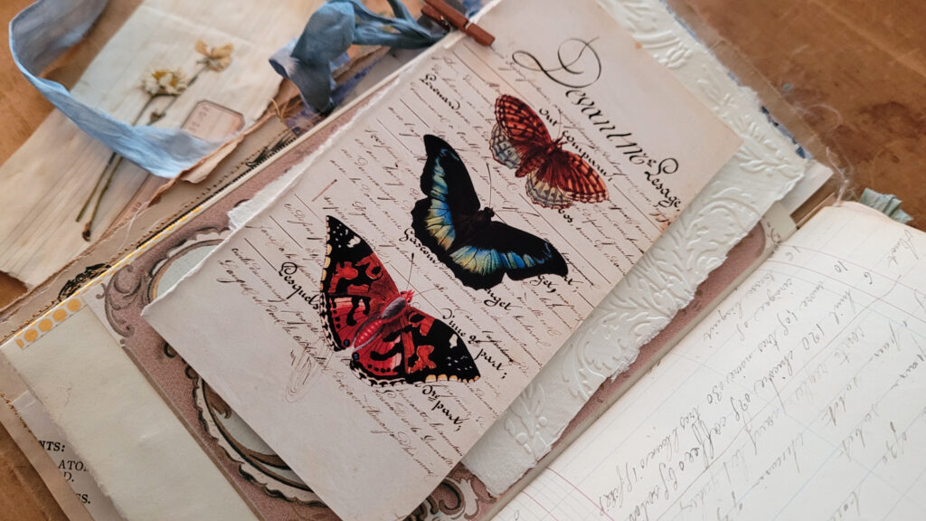 butterfly trio journal page