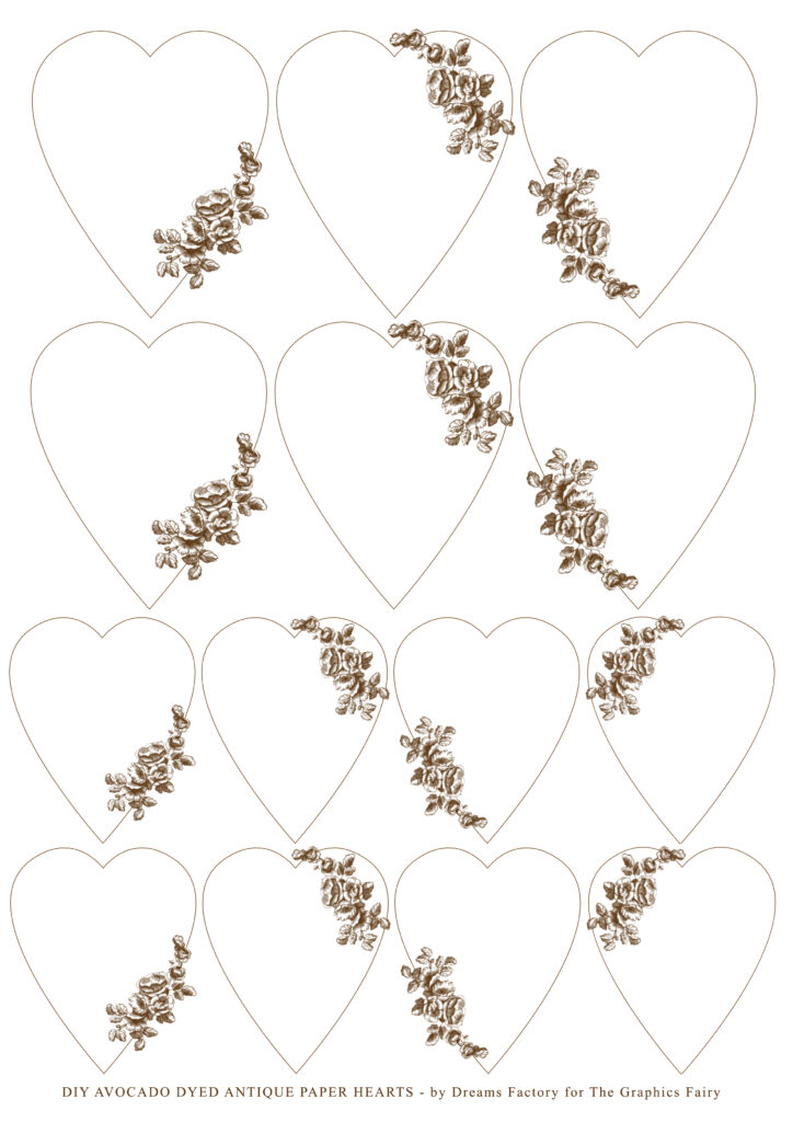 Printable hearts with flowers