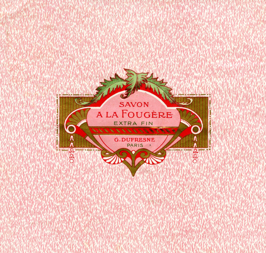 vintage pink French label image