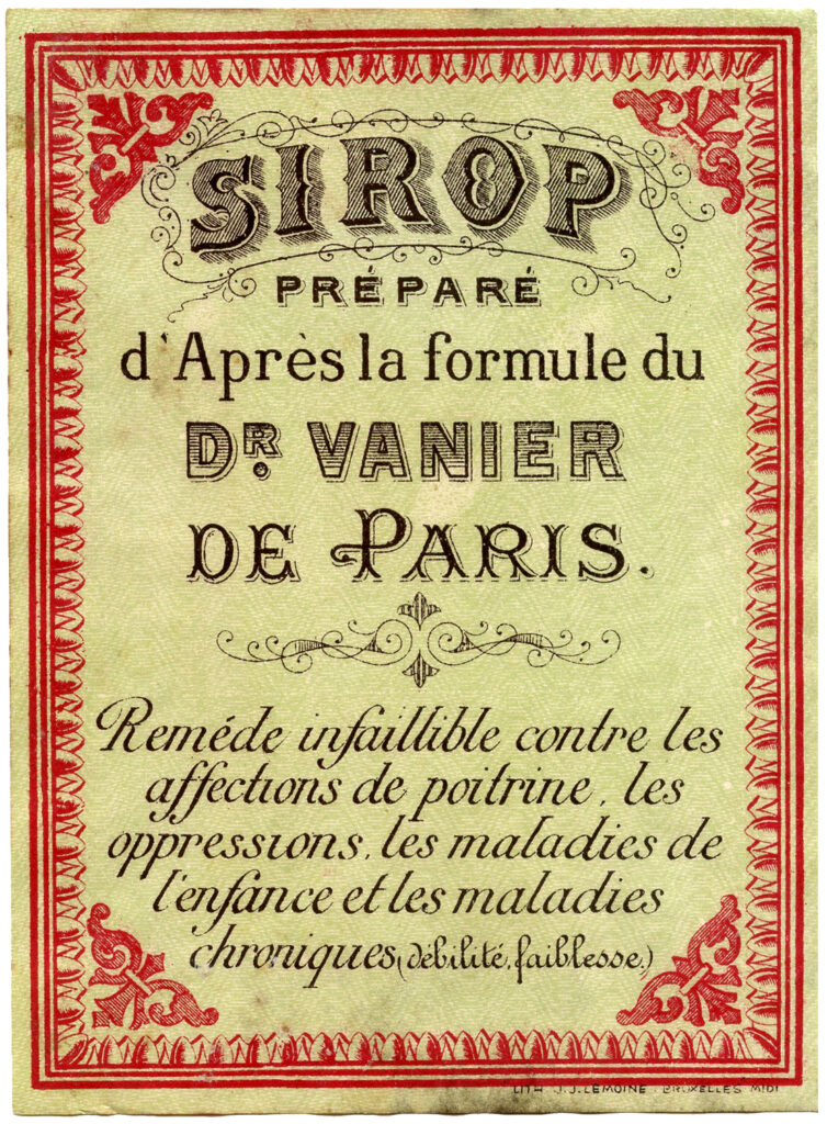 French sirop vintage label image