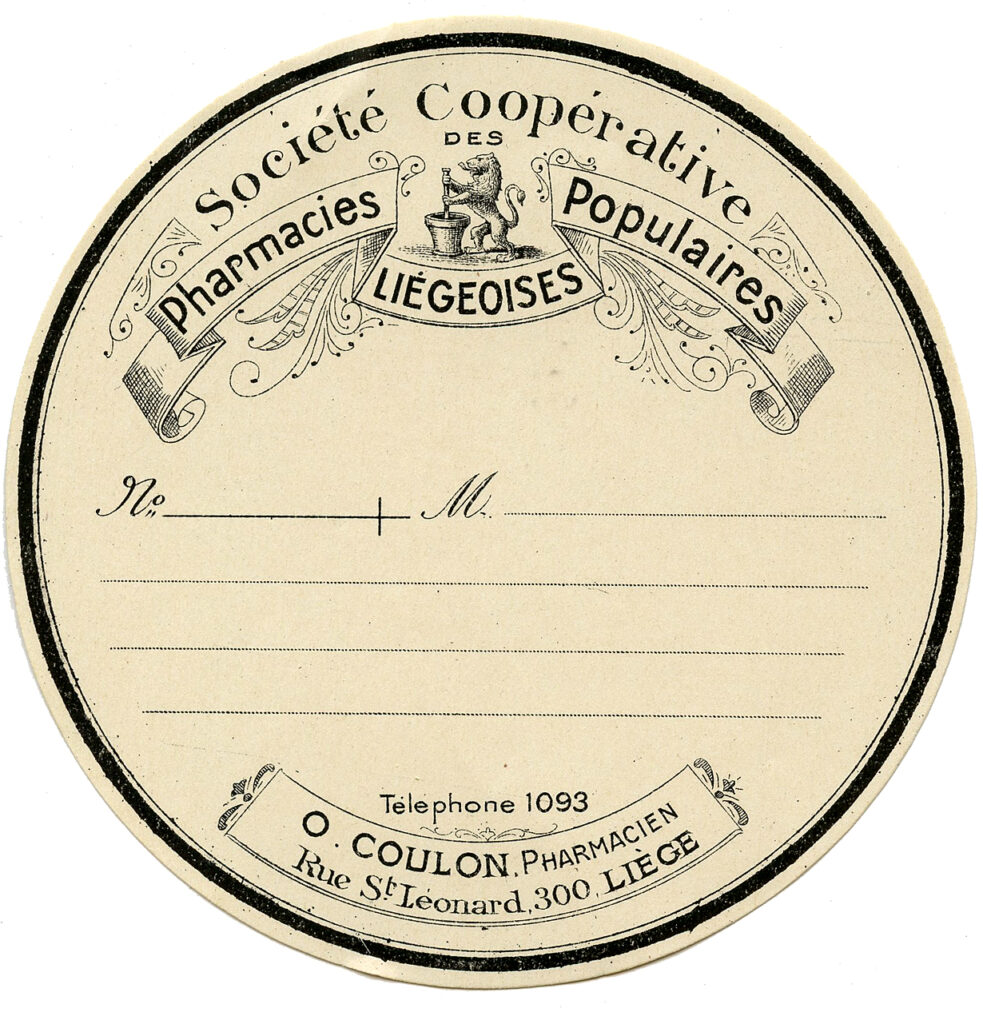 round French pharmacy label image