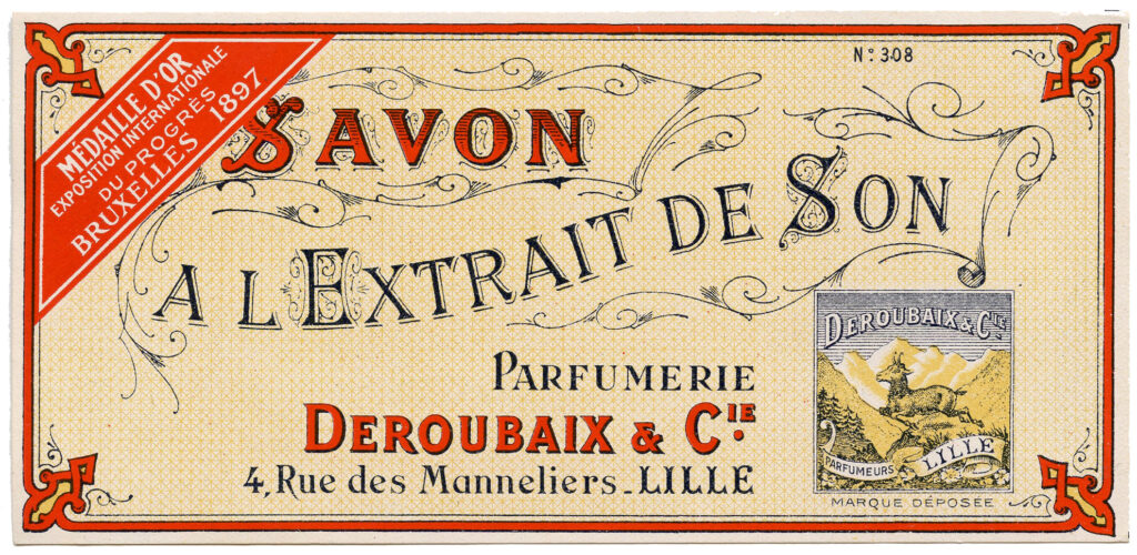 French typography soap label image