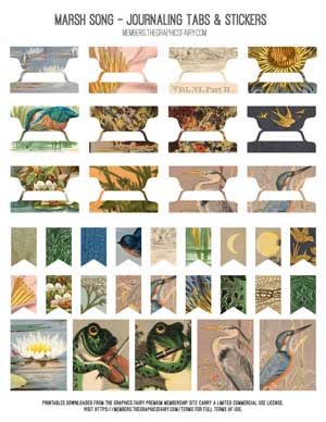 Nature themed collage tabs