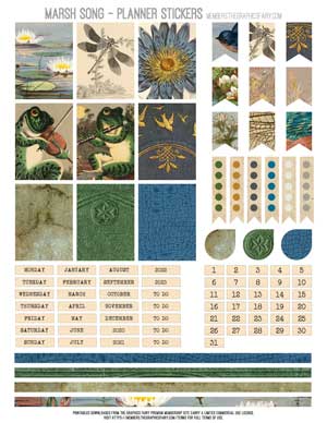 Nature themed collage stickers