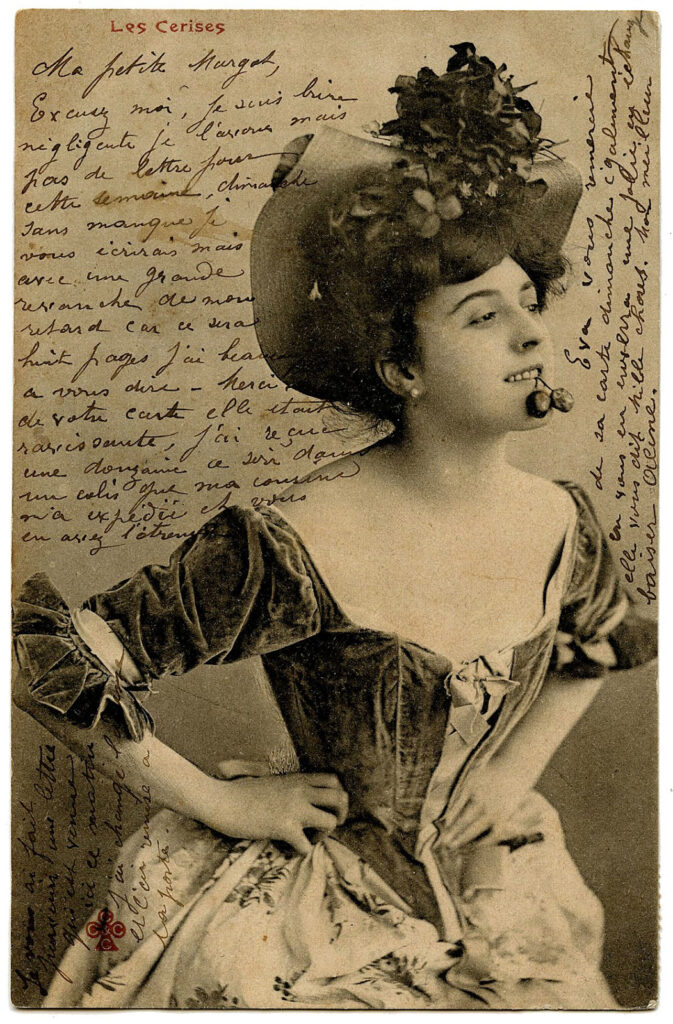 lady corset hat French photographic image