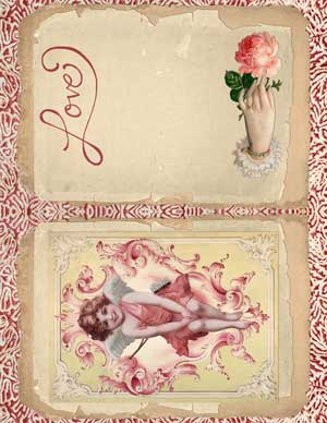 Valentine Collage with Cherub