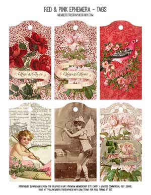Valentine Collage tags