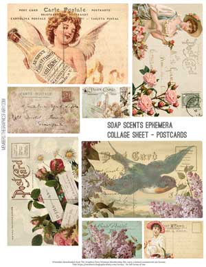 soap and flowers themed collage