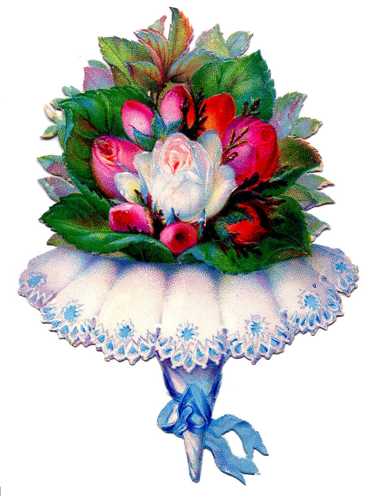 tussy mussy rose bouquet illustration