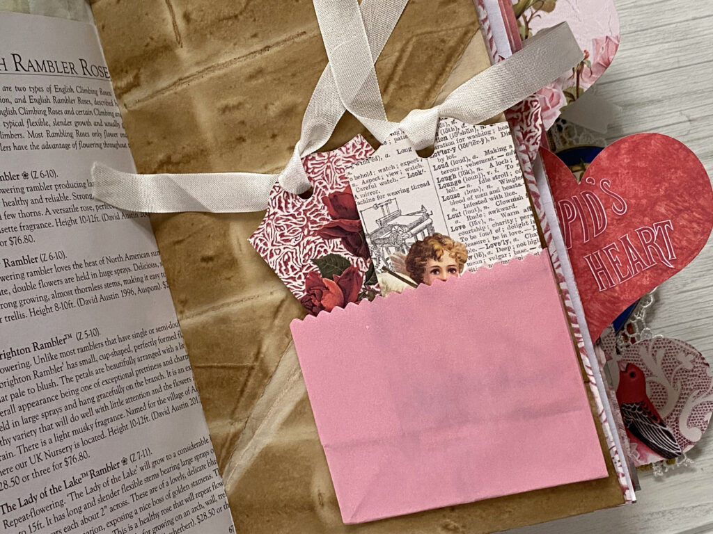 pink paper bag journal pocket