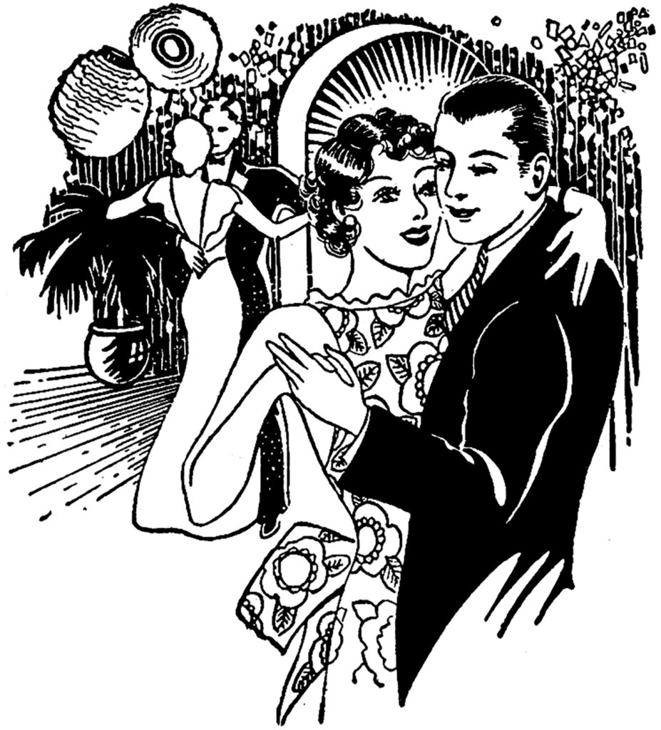 vintage ballroom dancing clipart