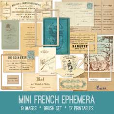 vintage Mini French Ephemera bundle