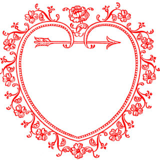 red heart frame valentine illustration