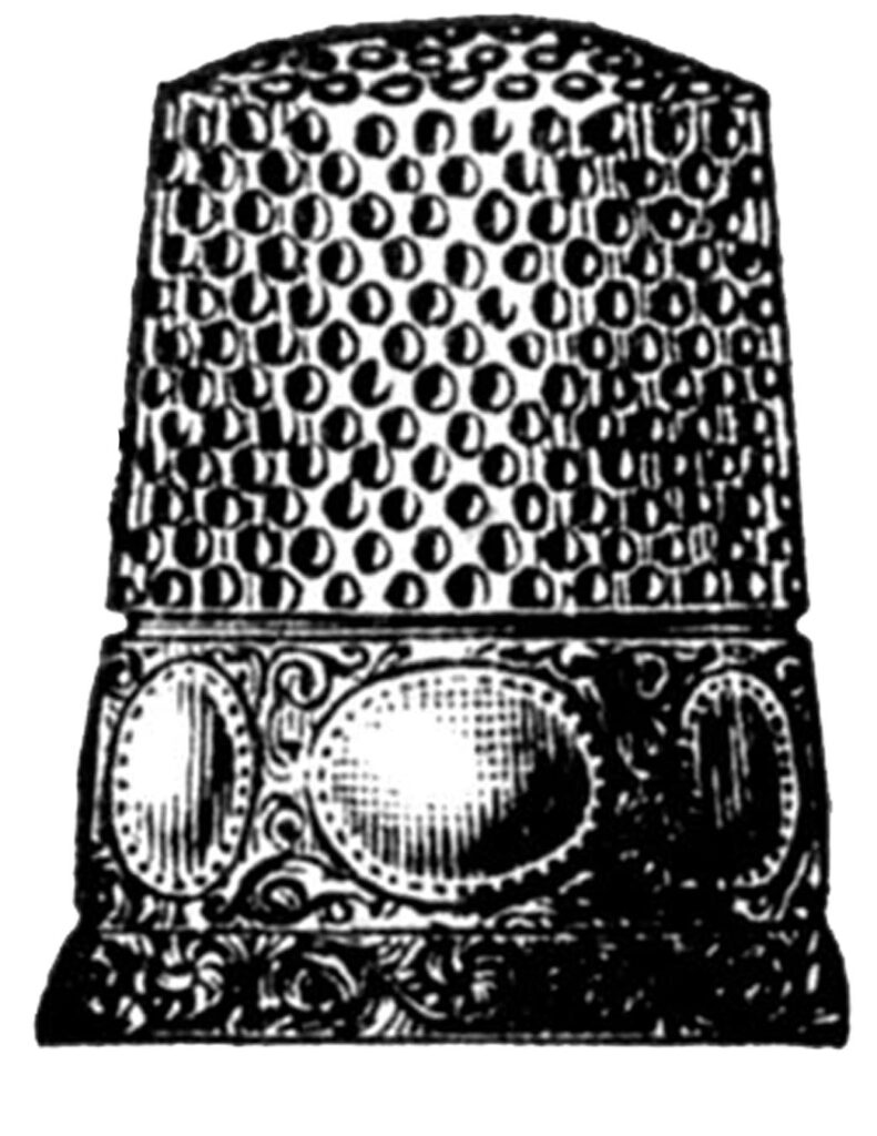 fancy thimble oval engraving illustration