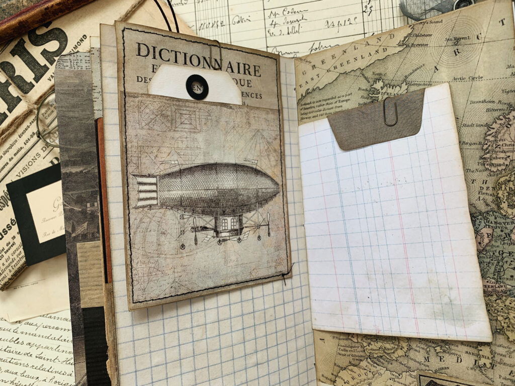 zeppelin image junk journal page