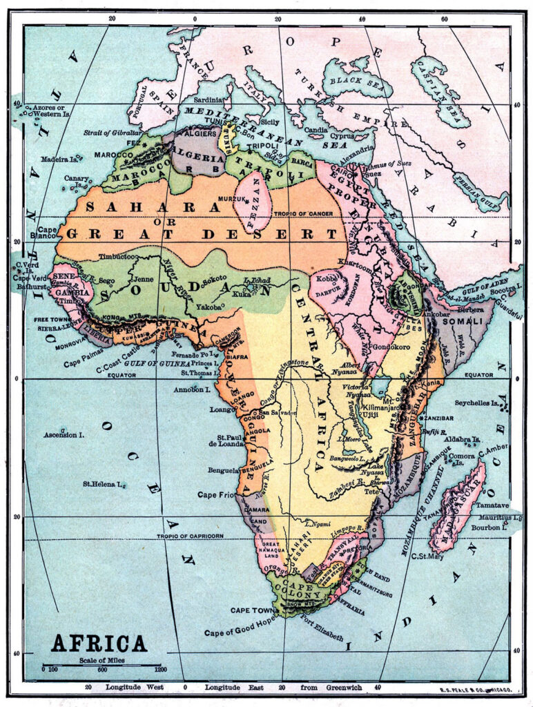 africa vintage map clipart