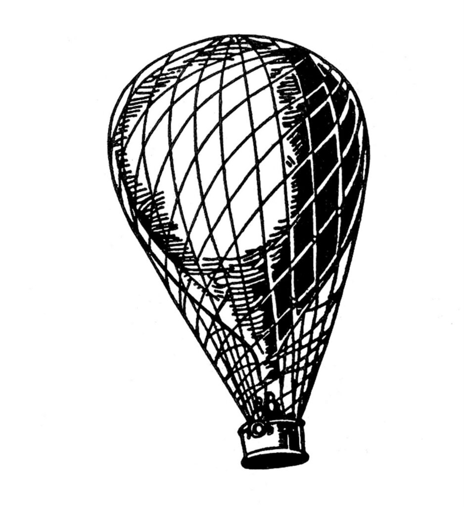 black white balloon clipart