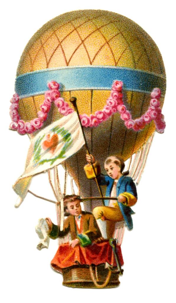 vintage hot air balloon illustration