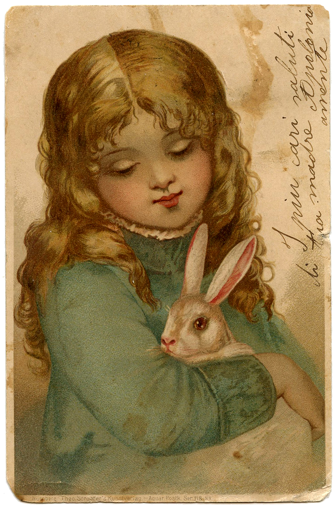 Cute Illustration Postcard, Fairy Rabbit