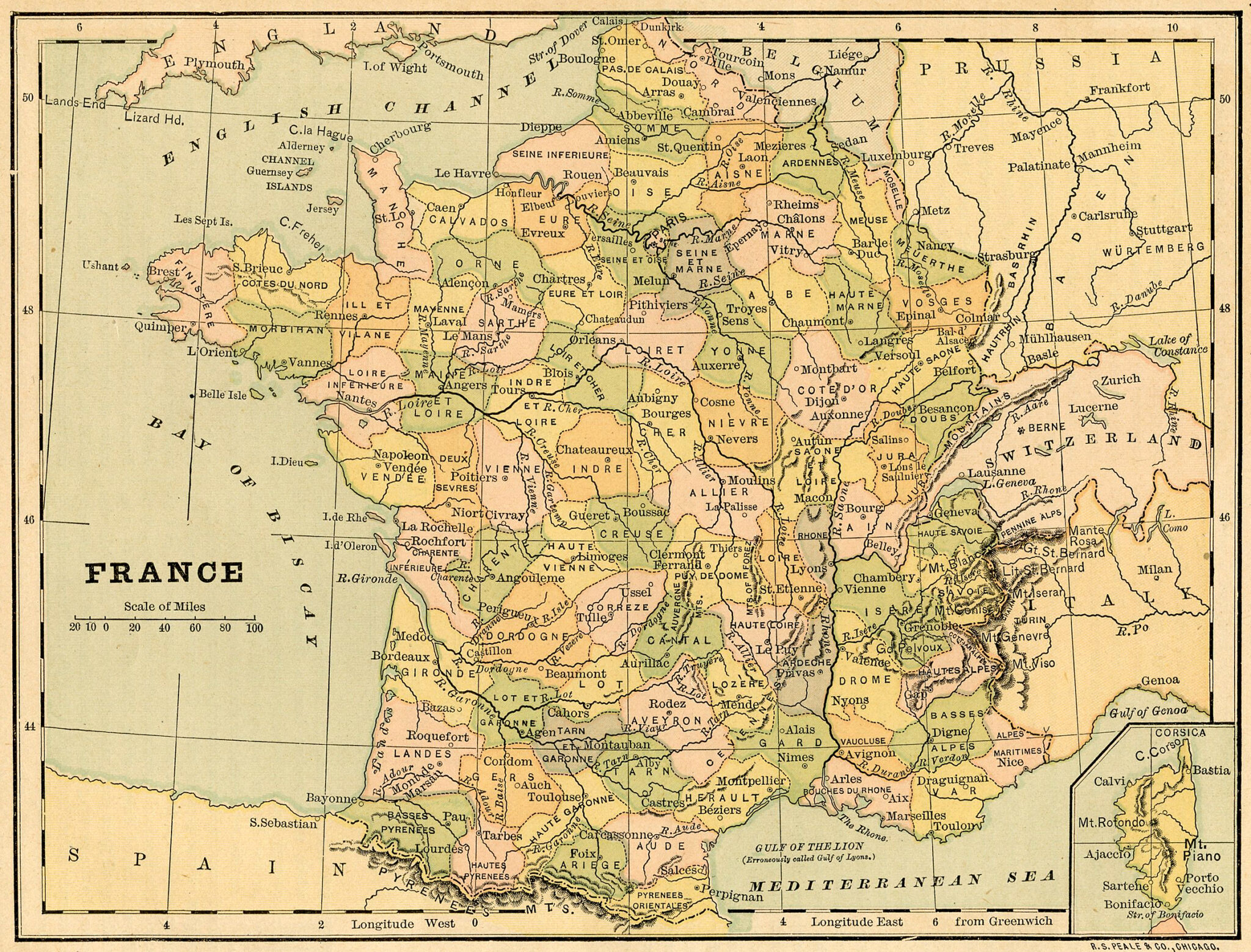 Топографическая карта франции