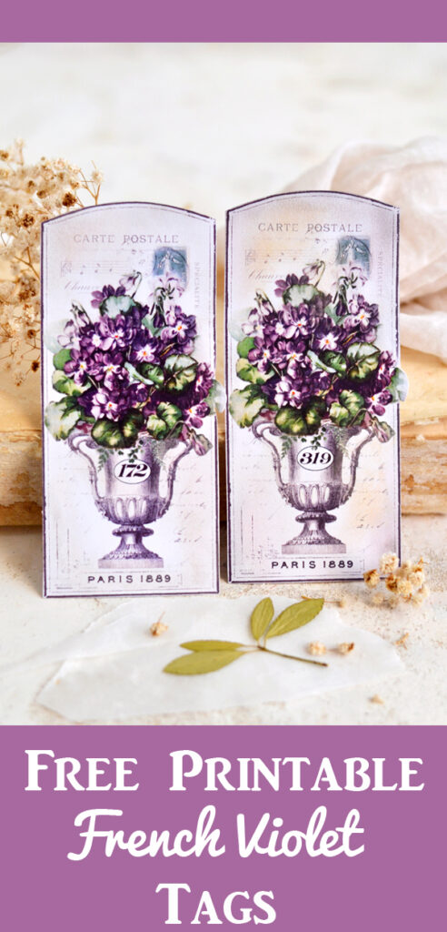 French Violet Tags Printable