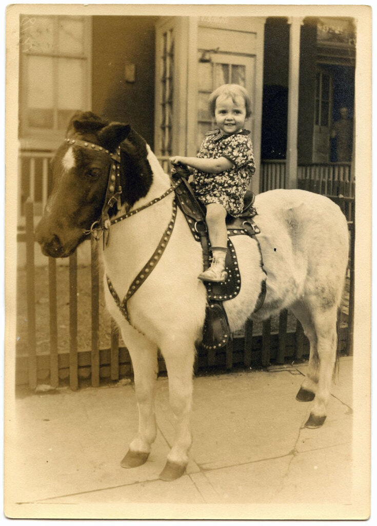 girl pony vintage photo image