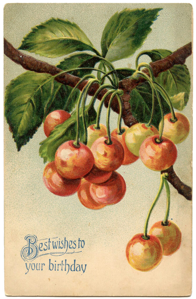 Happy Birthday Cherry Fruit Image