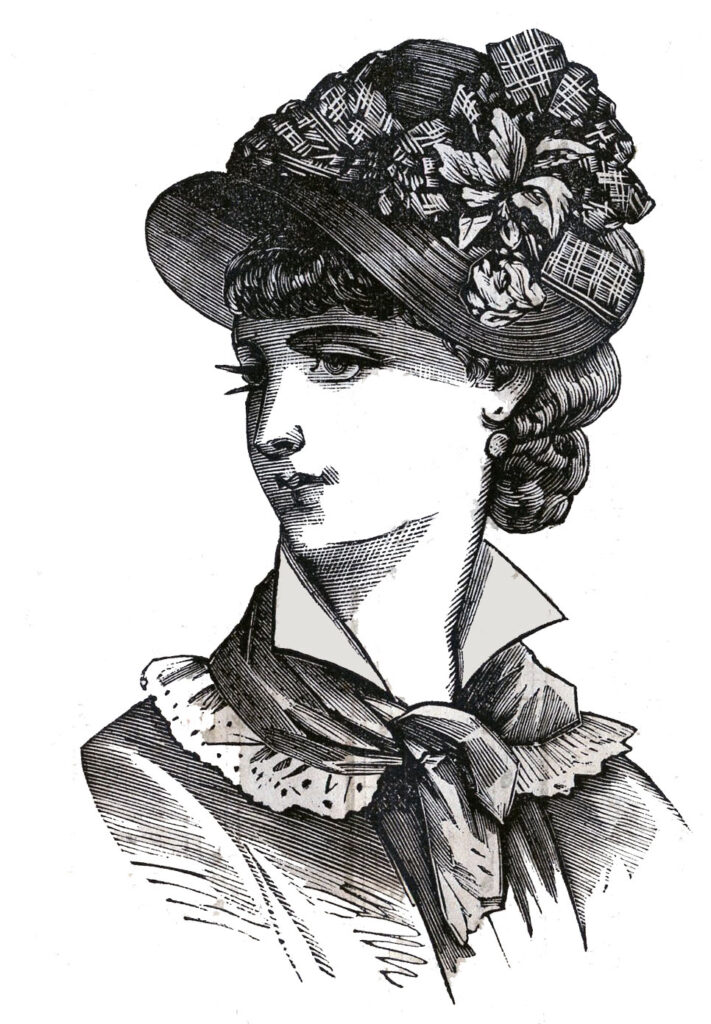 lady ribbon bonnet clipart