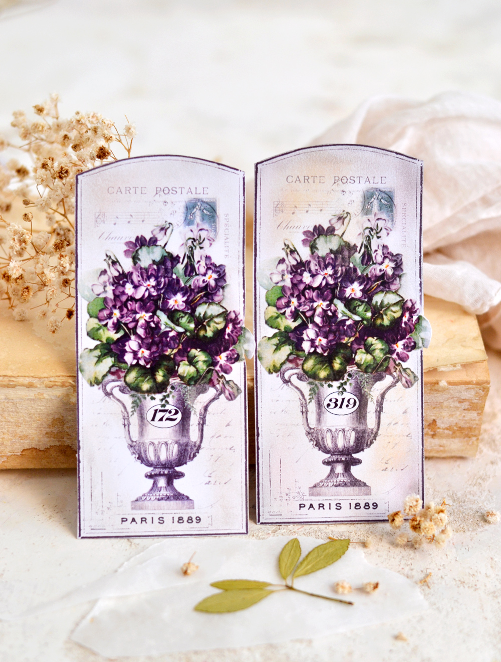 Vintage French Violet tags