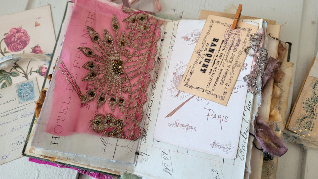 French ephemera junk journal page