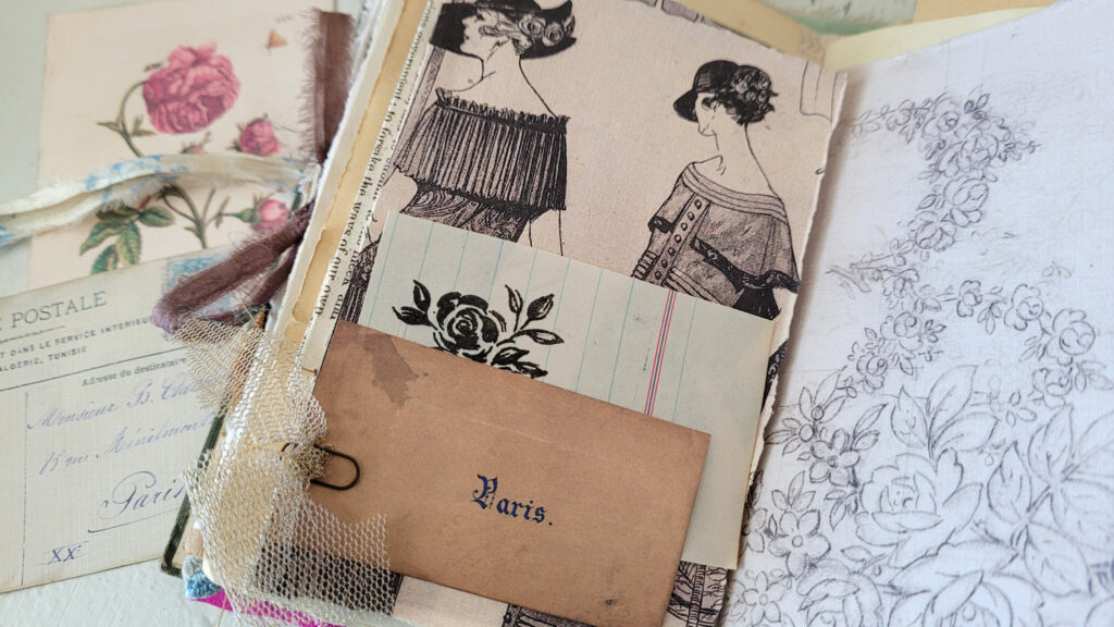 vintage ephemera junk journal page