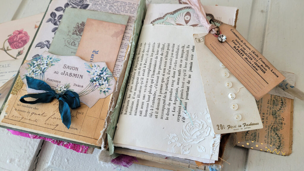 French ephemera junk journal page