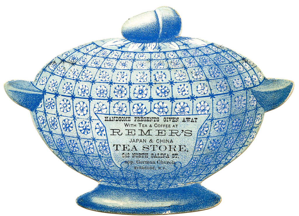 antique tea canister advertising