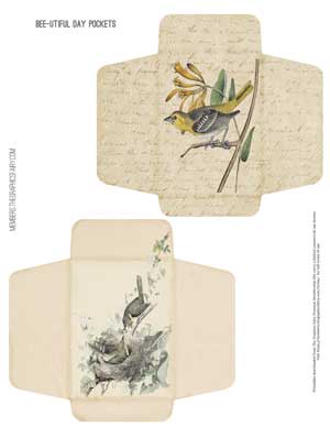 Collage with Birds envelopes