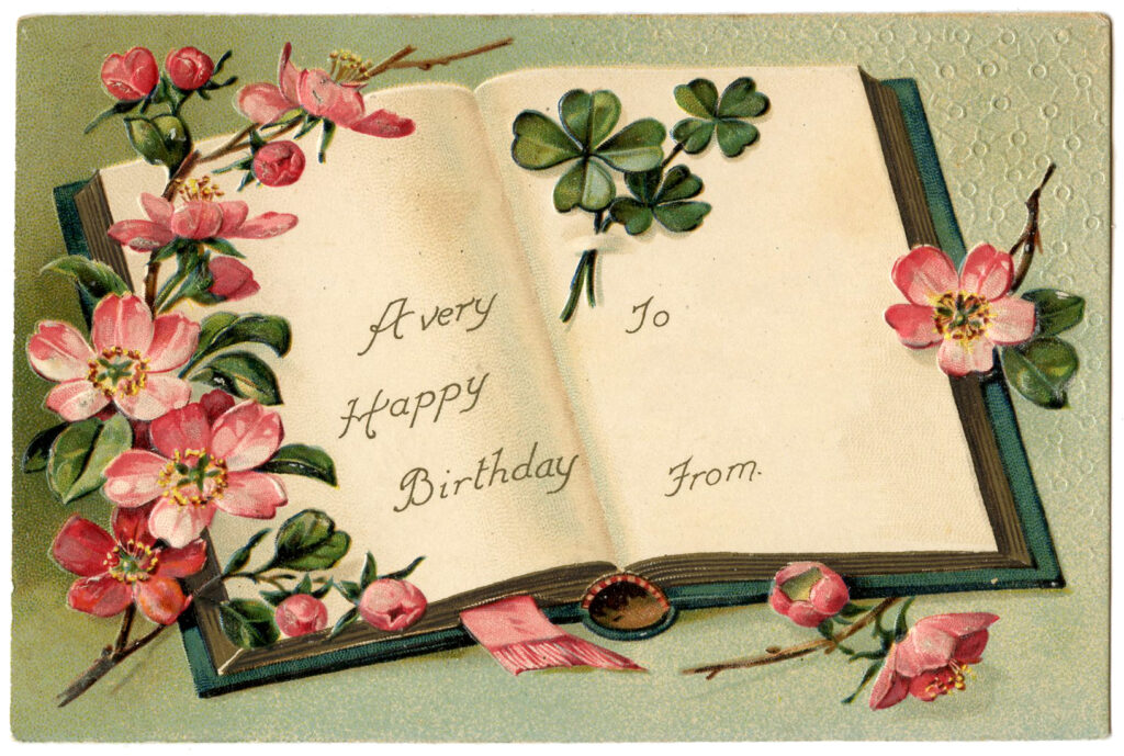 Happy Birthday Floral Book Image