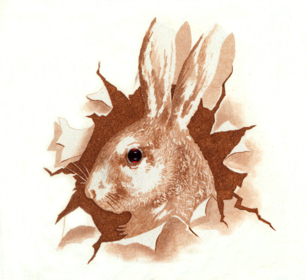 vintage bunny head paper clipart