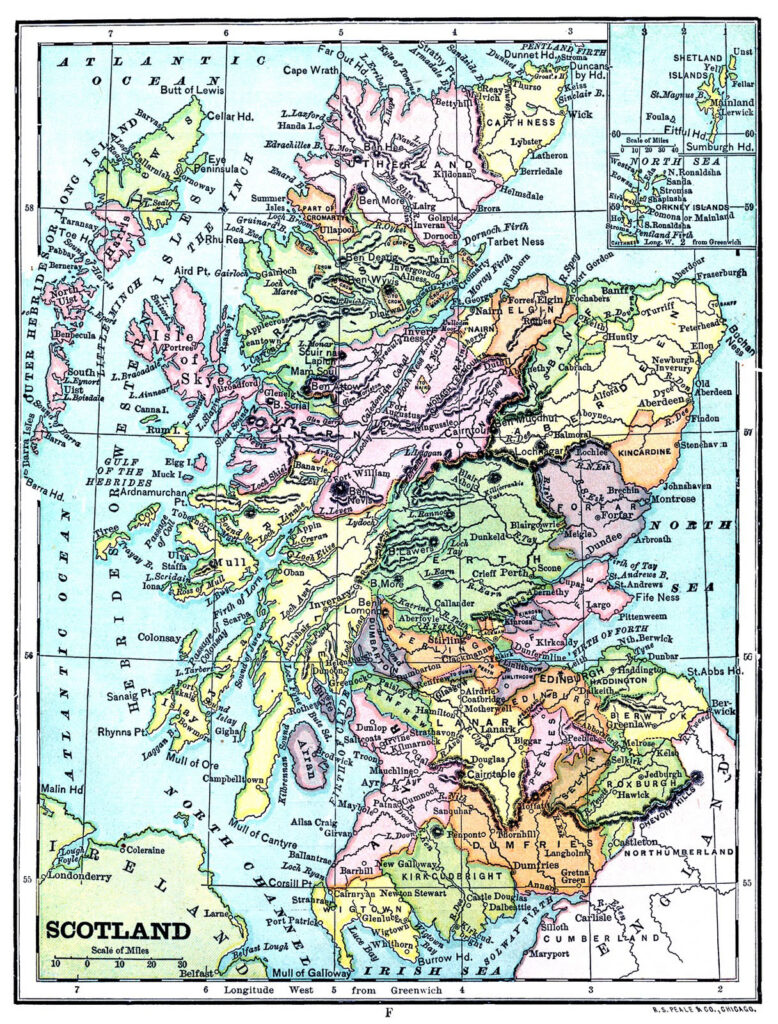 vintage map scotland image