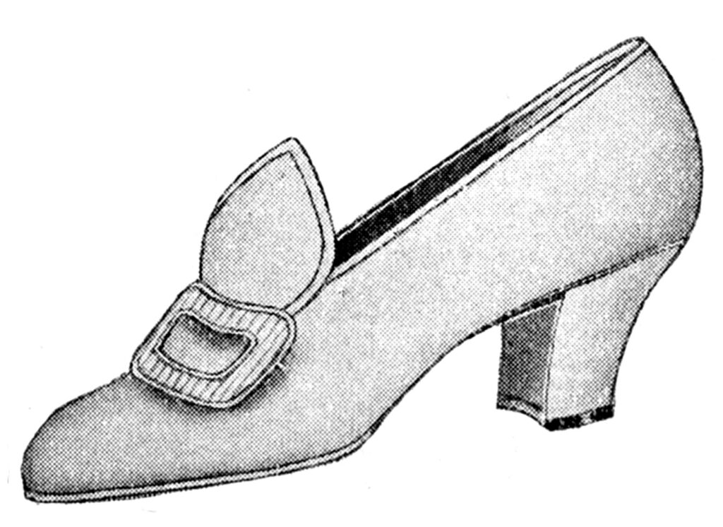 vintage gray pump shoe illustration