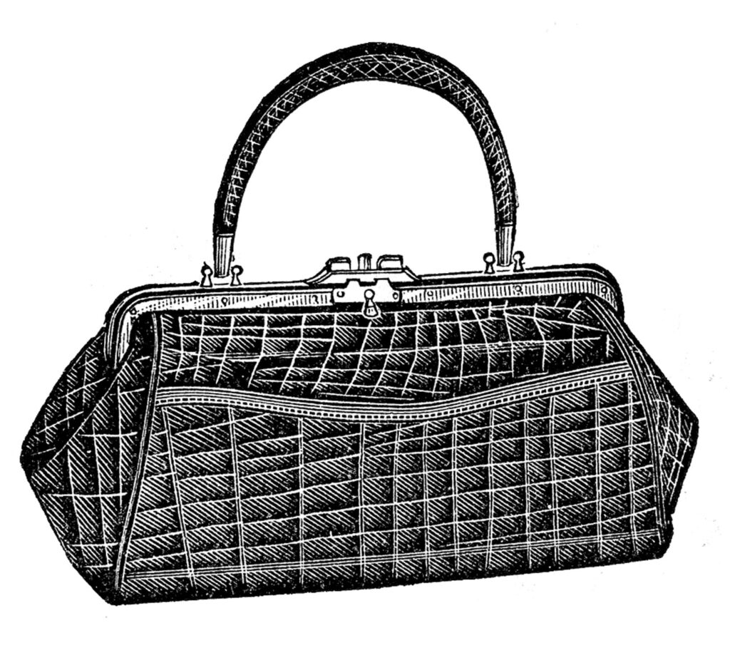 alligator purse illustration