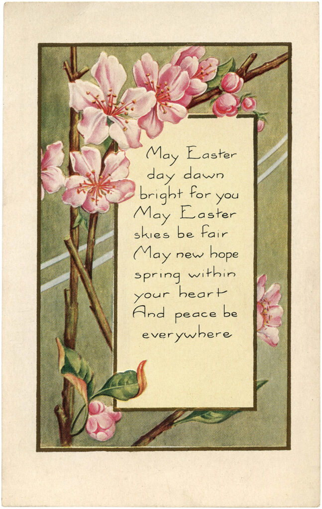 Easter pink blossoms buds clipart