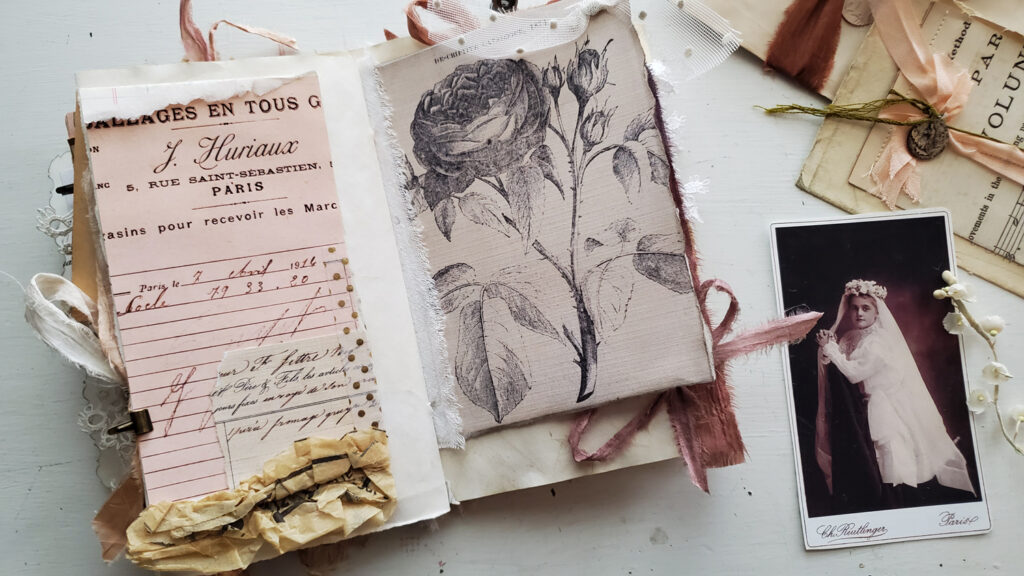 French junk journal rose image